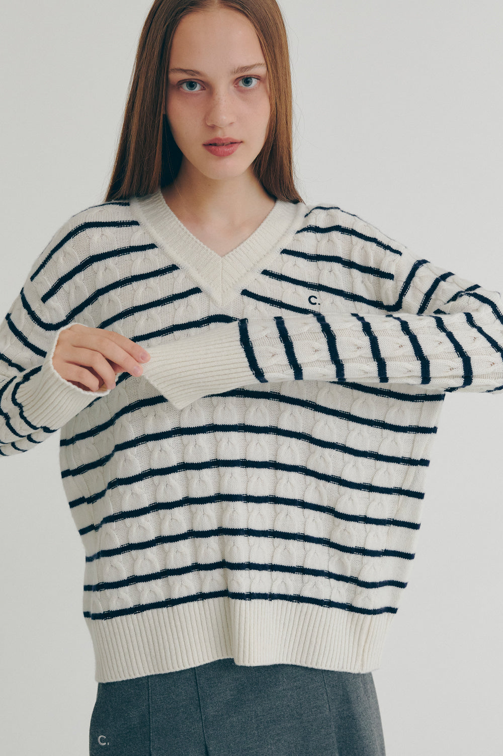 French Striped Knit - Ivory