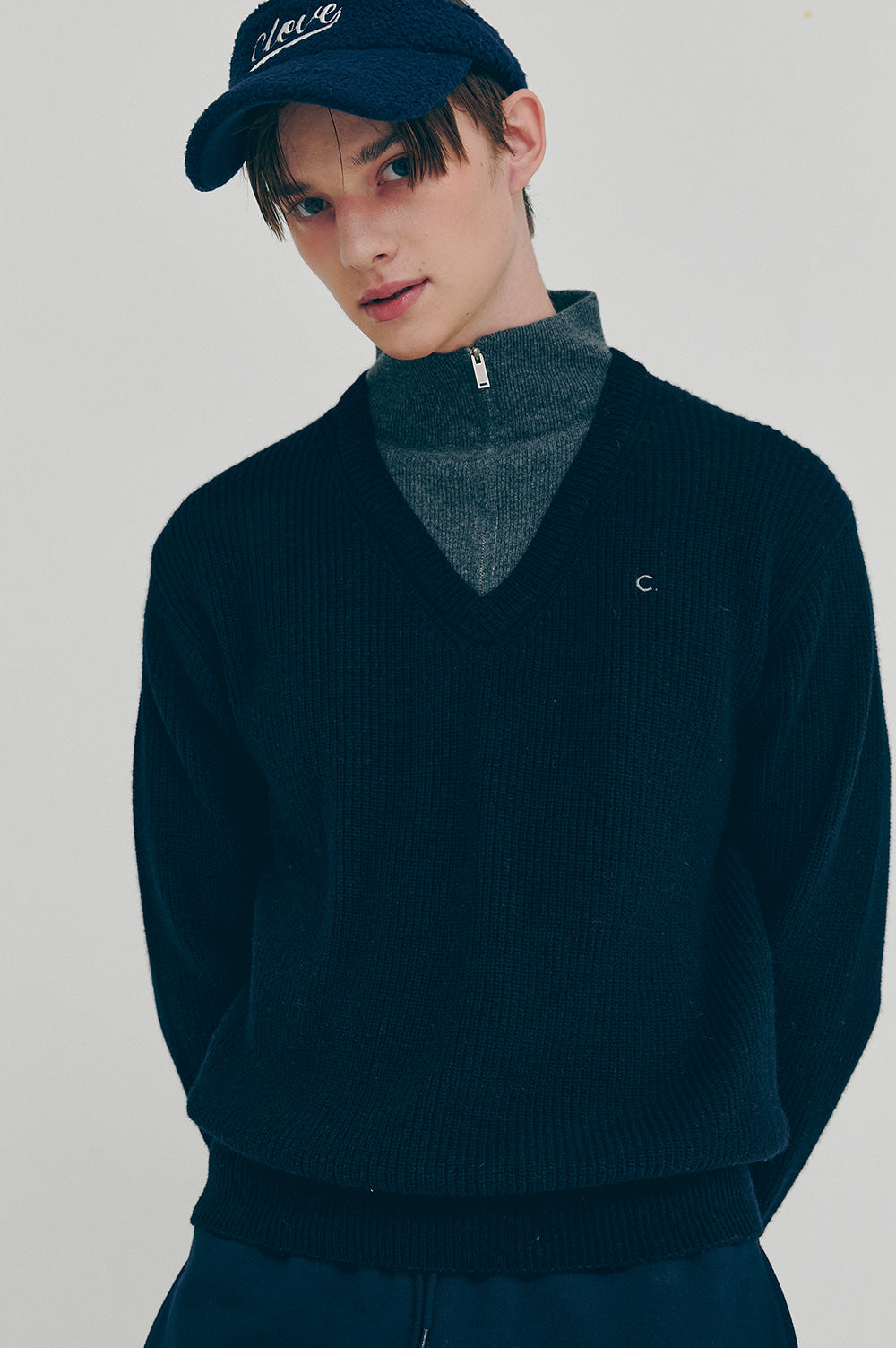 Half-Zip Knit - Navy