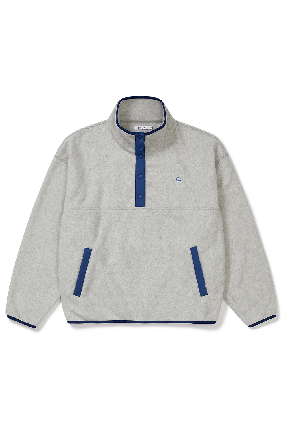 Colored Fleece Half-Zip - Light Gray