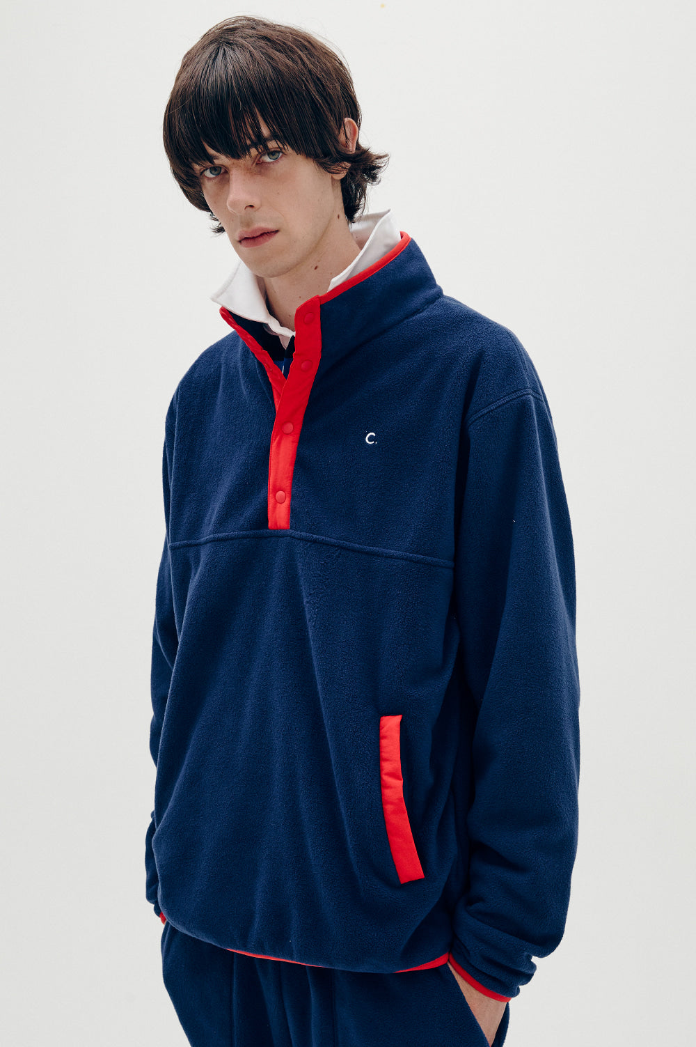 Colored Fleece Half-Zip - Navy