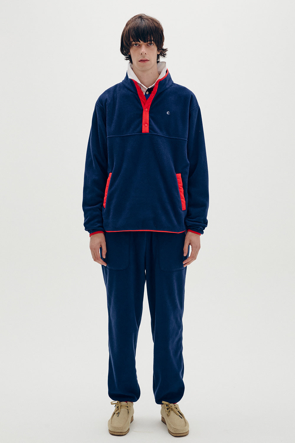 Colored Fleece Half-Zip - Navy