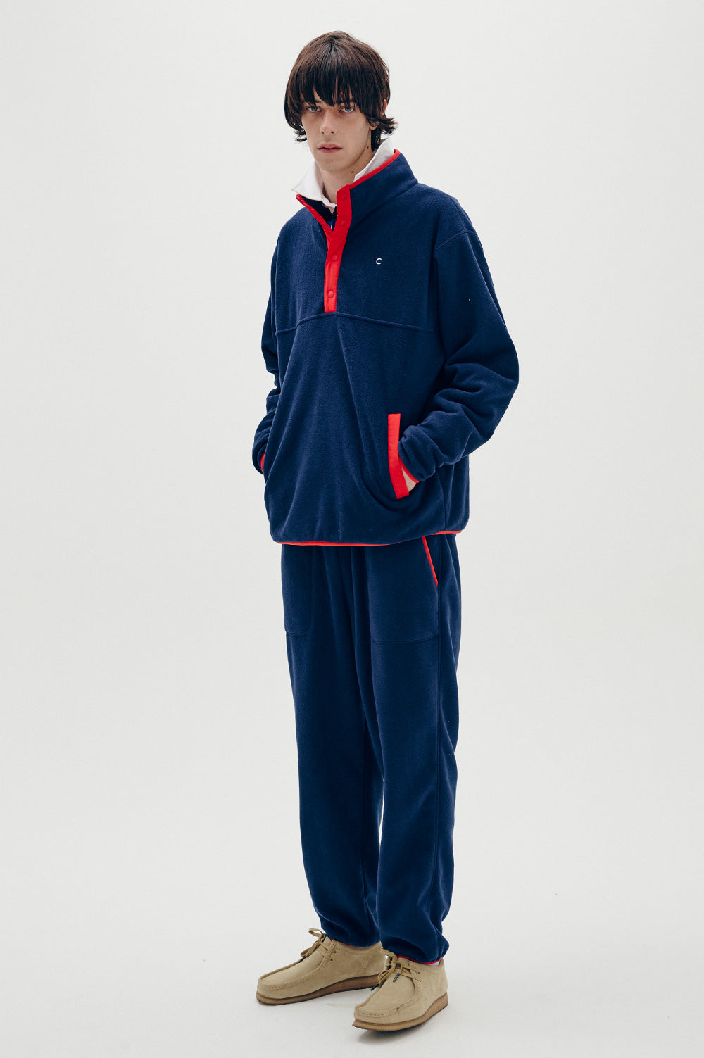 Colored Fleece Half-Zip - Navy