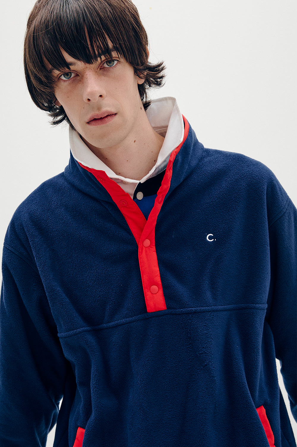 Colored Fleece Half-Zip - Navy