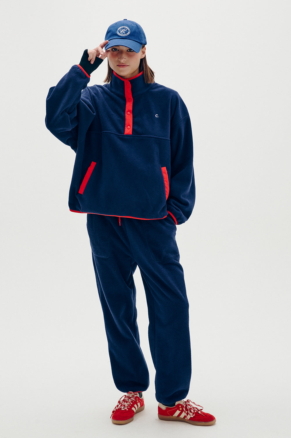 Colored Fleece Half-Zip - Navy