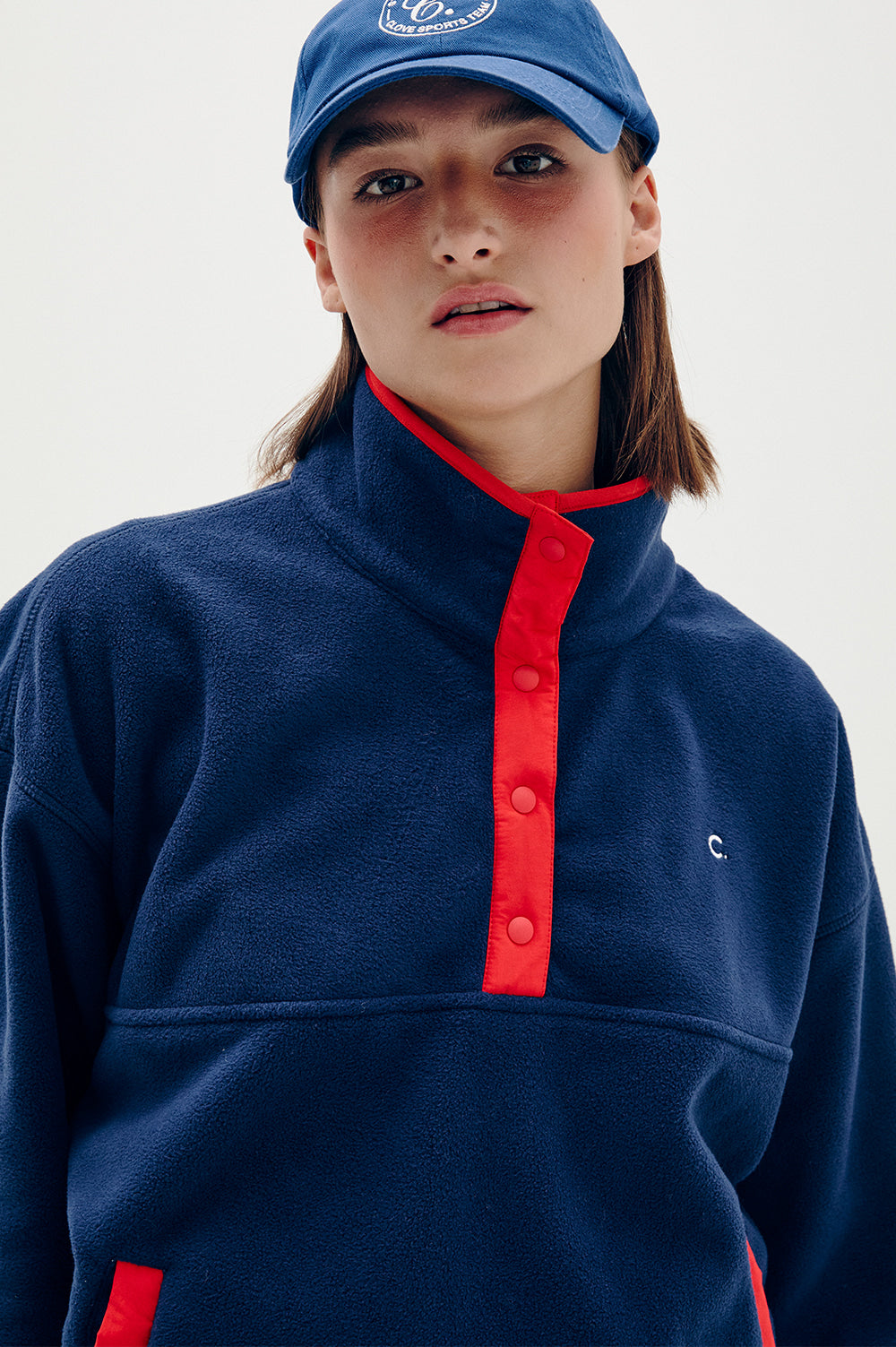 Colored Fleece Half-Zip - Navy