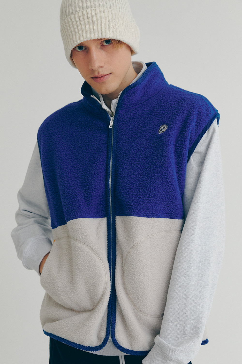 Boa Fleece Vest - Blue