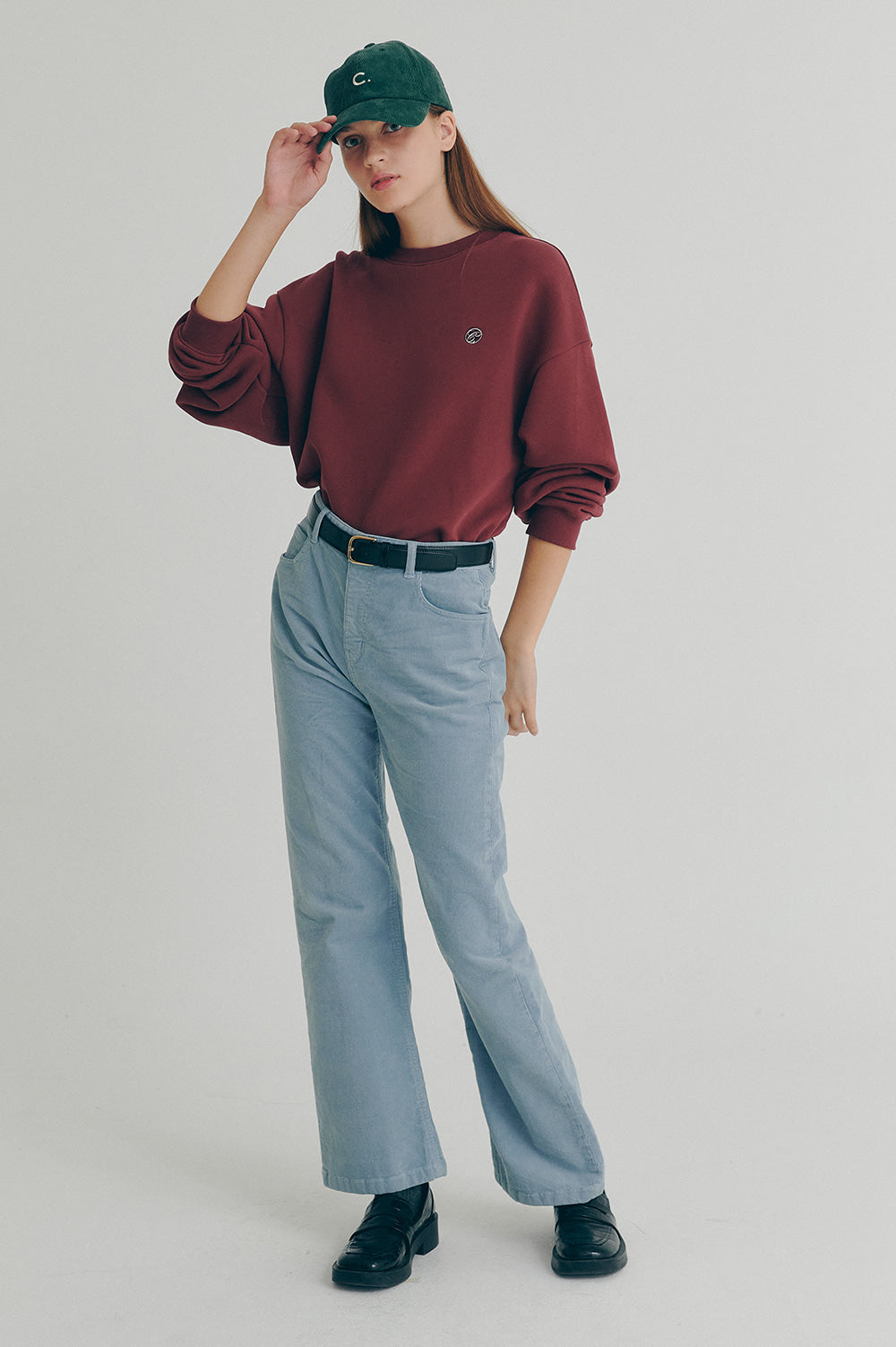 Logo Crop Sweatshirt - Burgundy