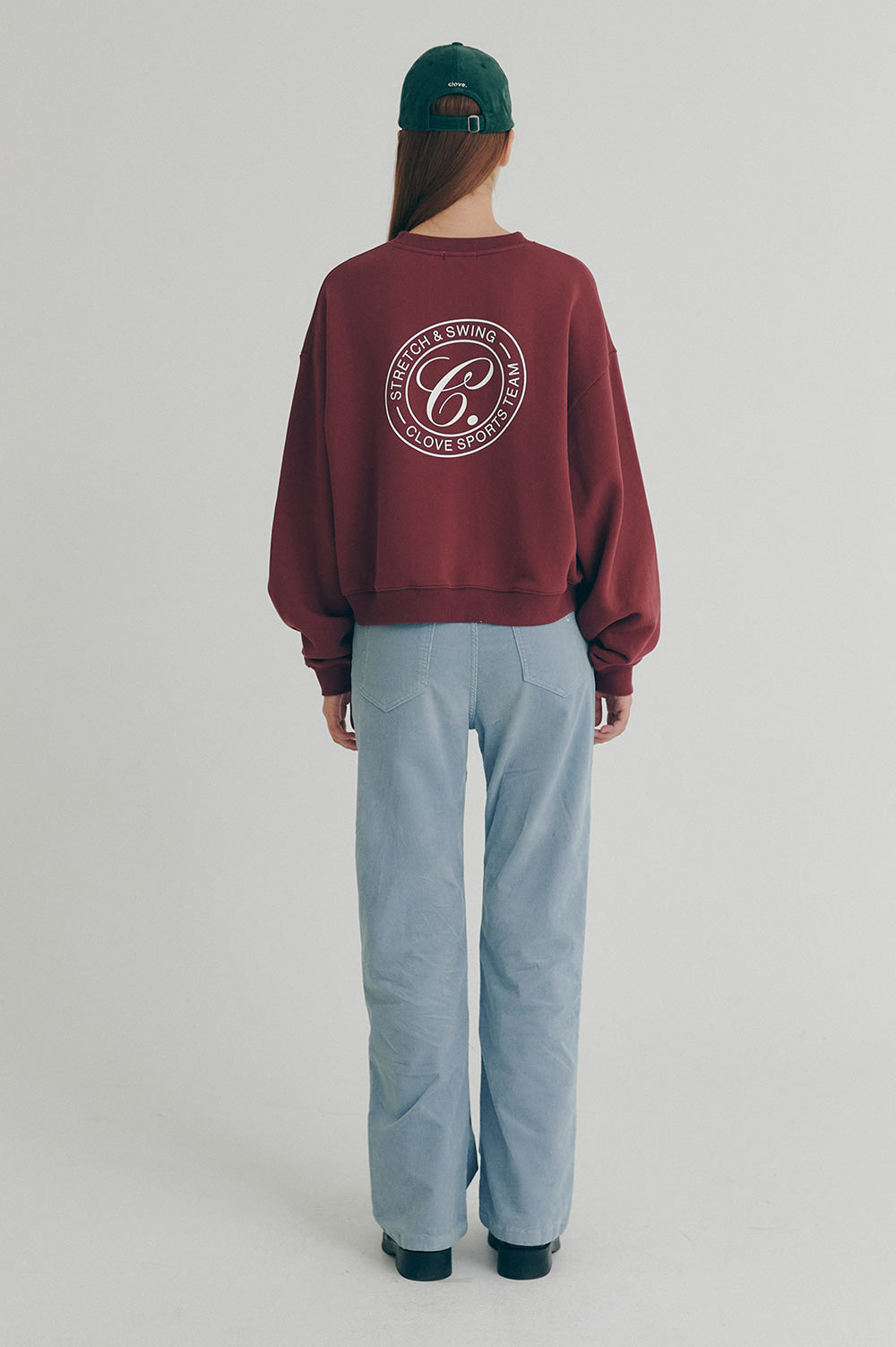 Logo Crop Sweatshirt - Burgundy