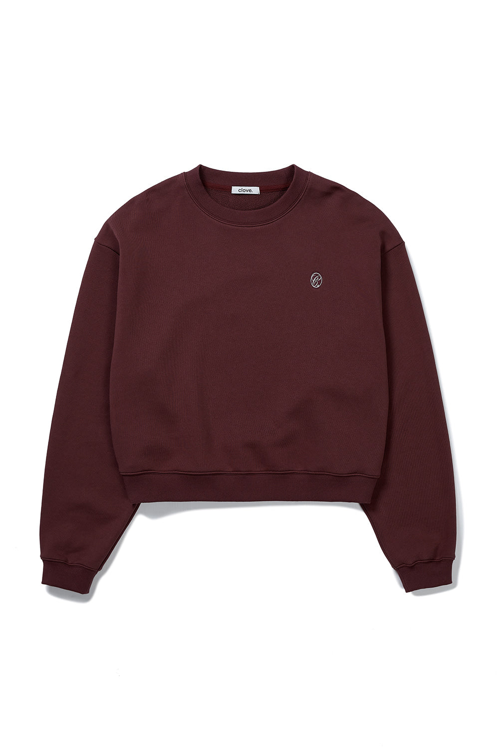 Logo Crop Sweatshirt - Burgundy