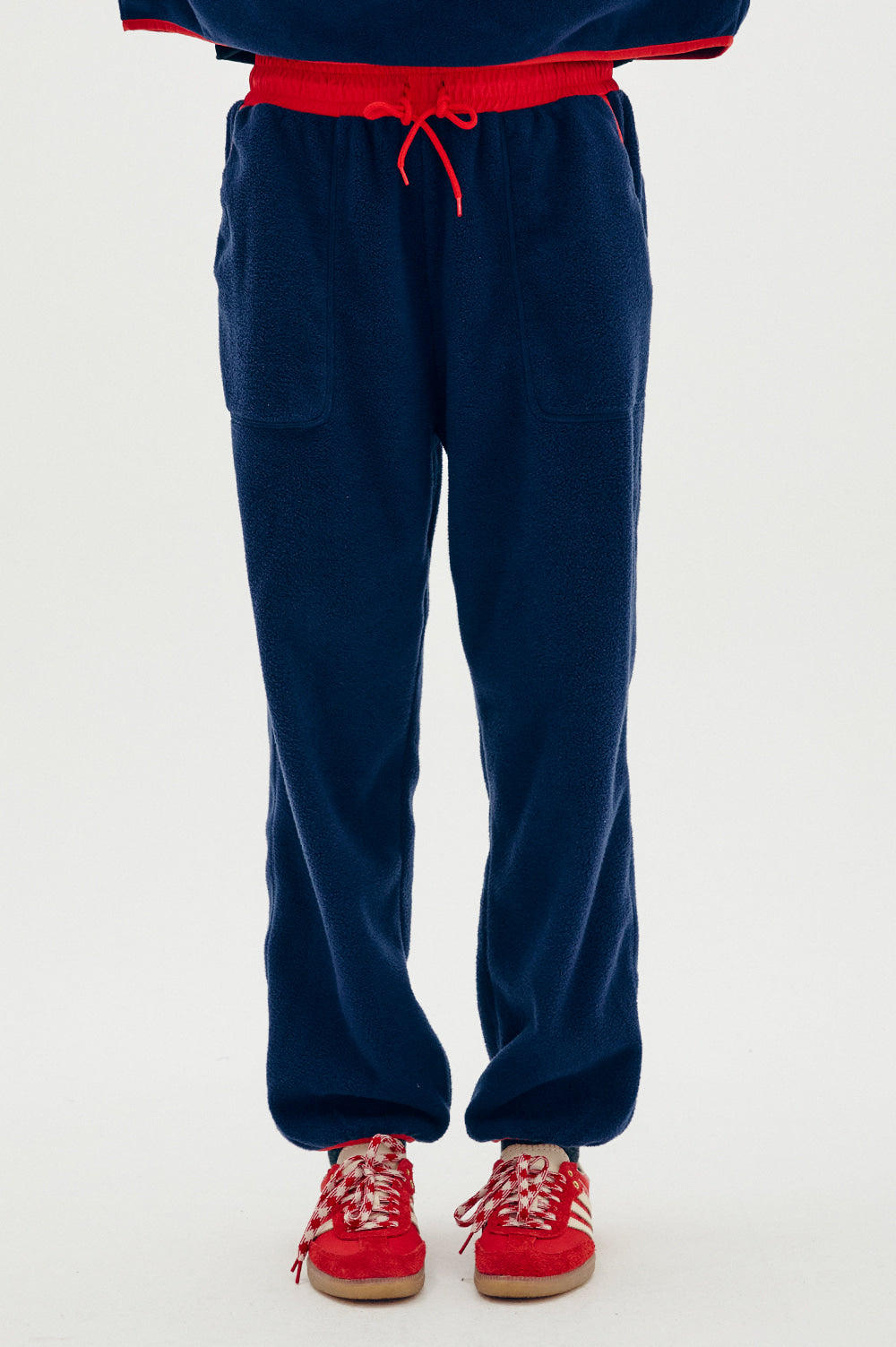 Colored Fleece Pants Women - Navy