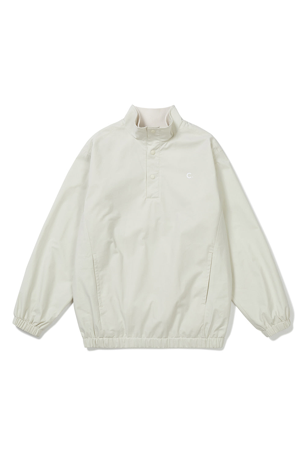 Layered High Neck Pullover - Light Beige