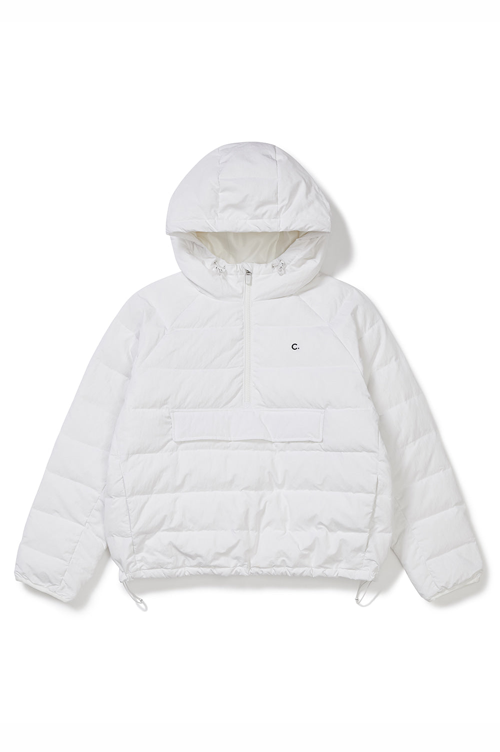 Half-Zip Down Anorak - White