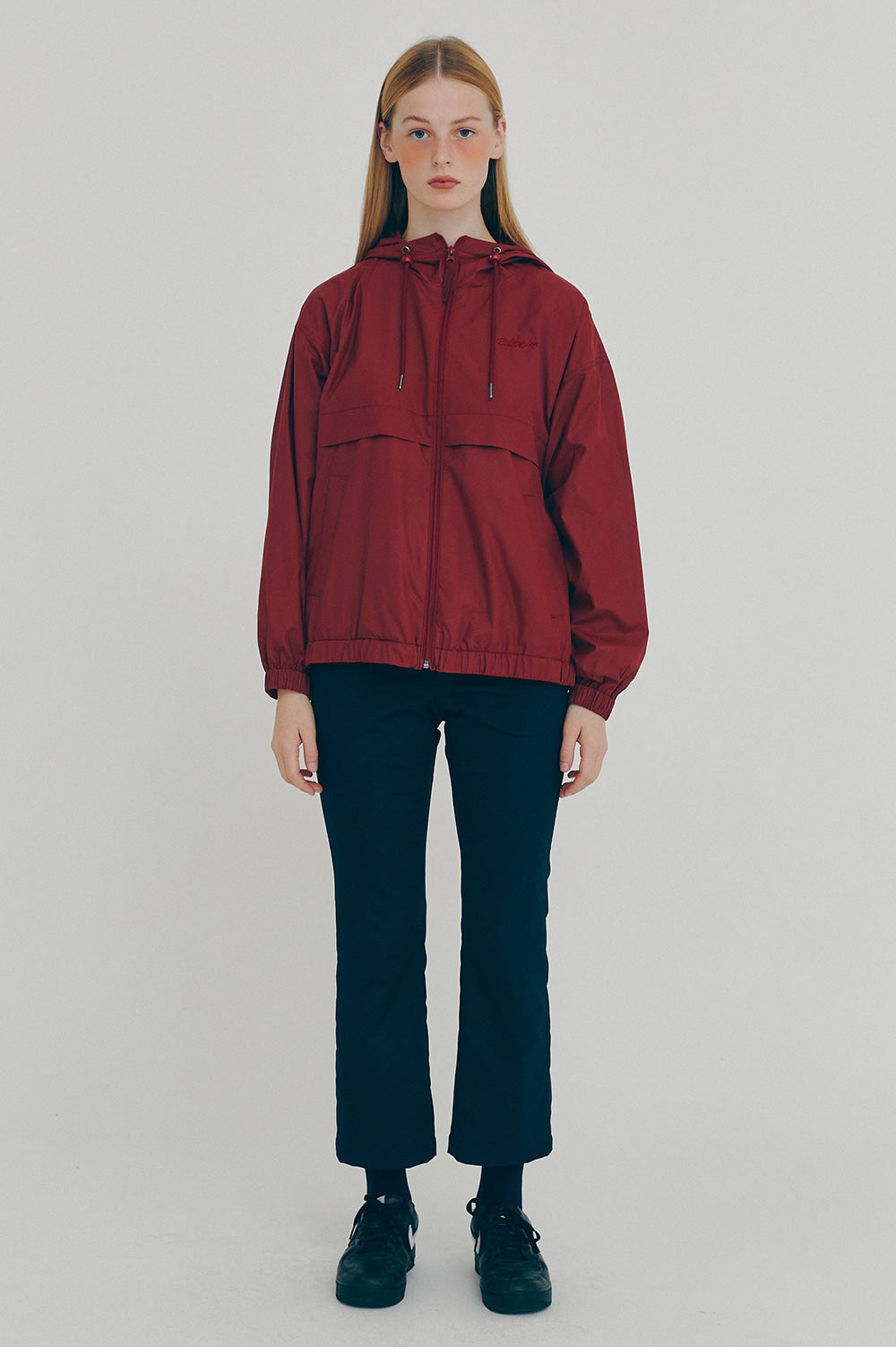 Hooded Windbreaker - Burgundy