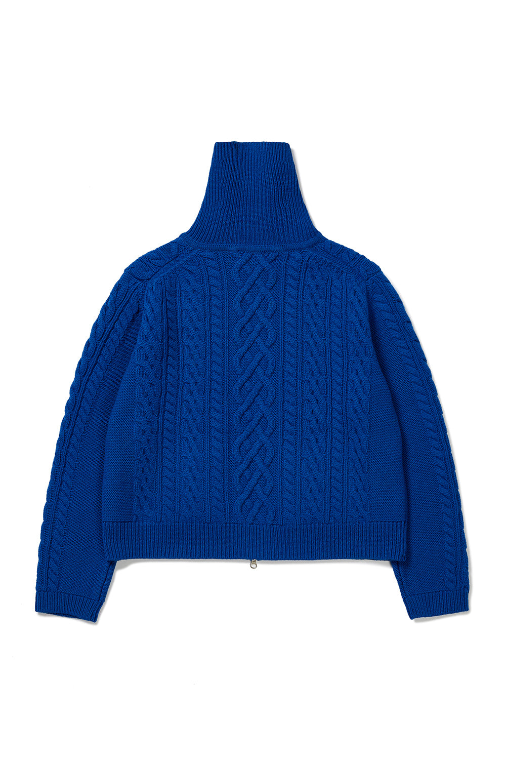 Wool Zipped Cardigan - Blue