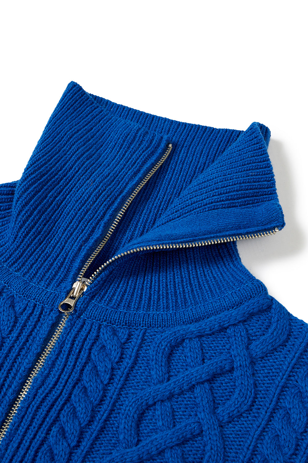 Wool Zipped Cardigan - Blue