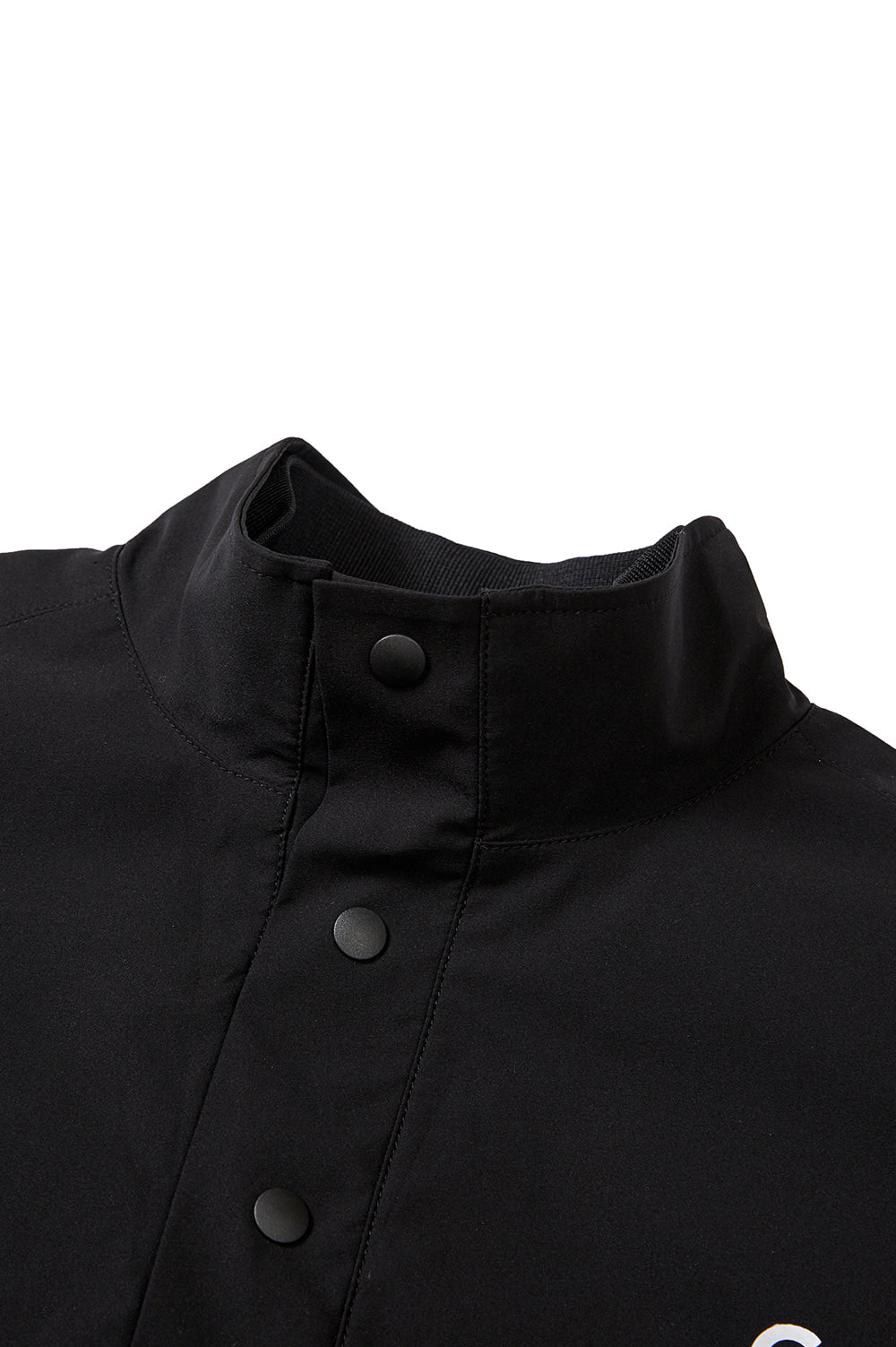 Layered High Neck Pullover - Black