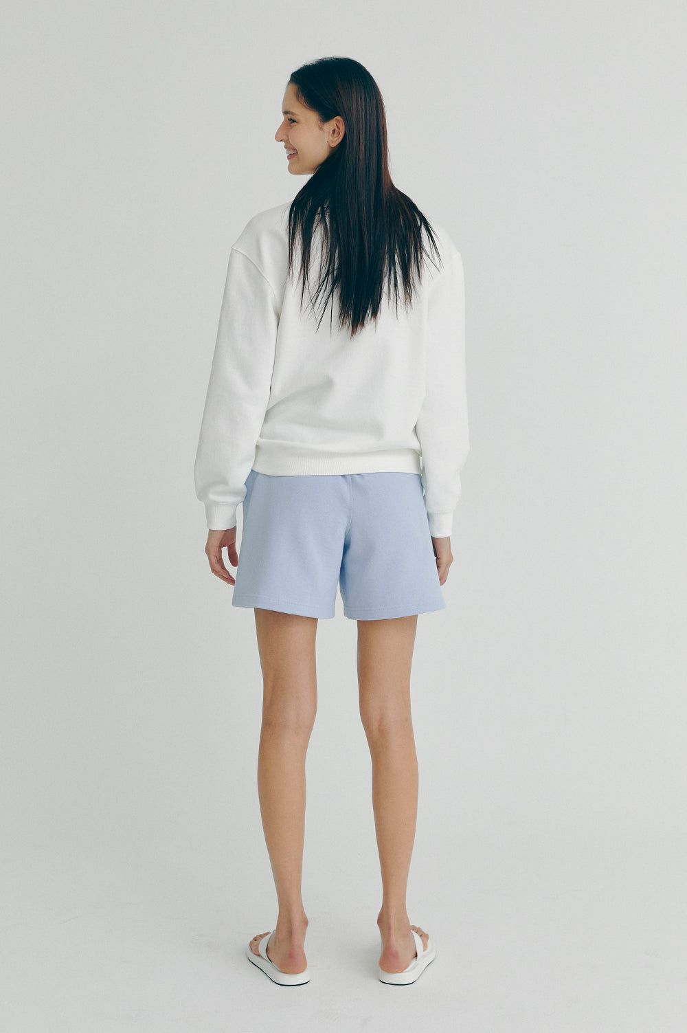 tandard Half-Zip Sweatshirt - White