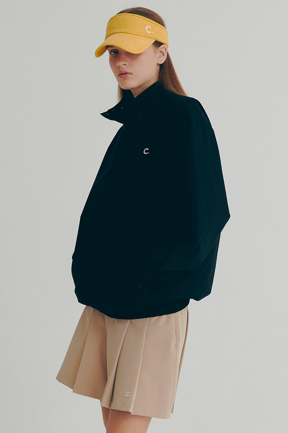 Layered High Neck Pullover - Black