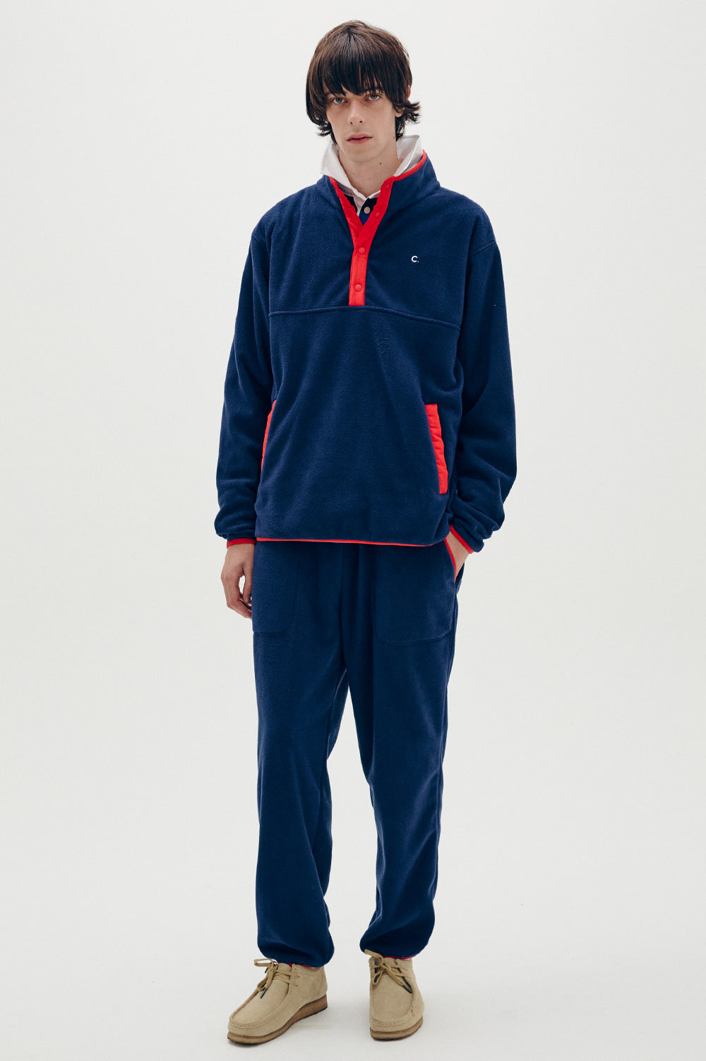 Colored Fleece Pants Men - Navy