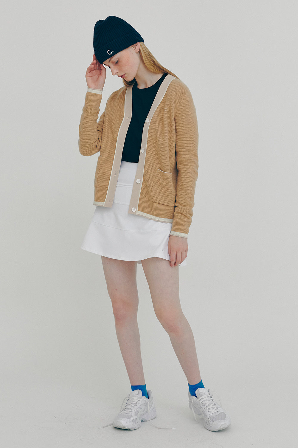 Cashmere Blended Knit Cardigan Women - Beige