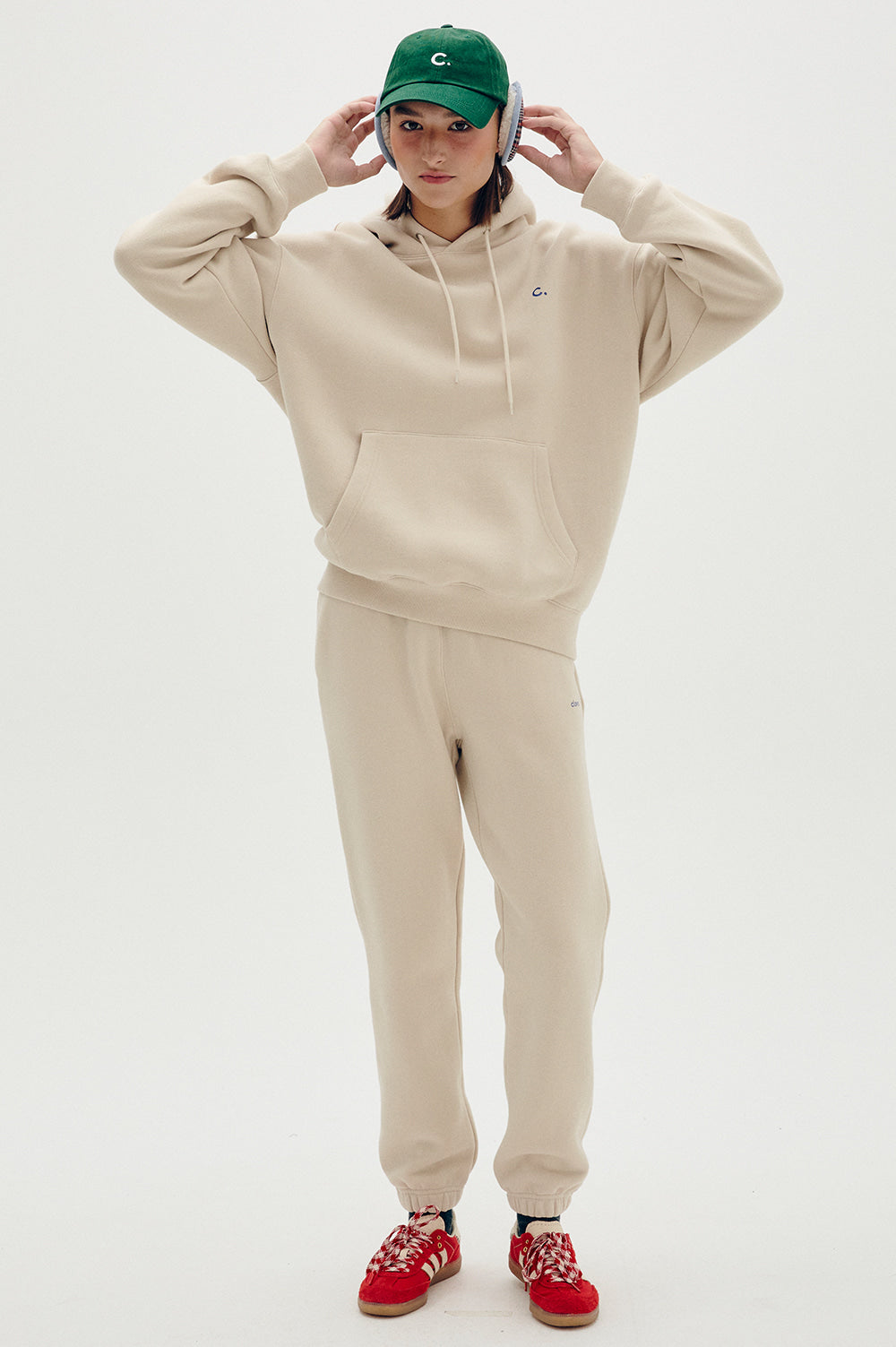 Logo Fleece-Lined Pants Women - Beige