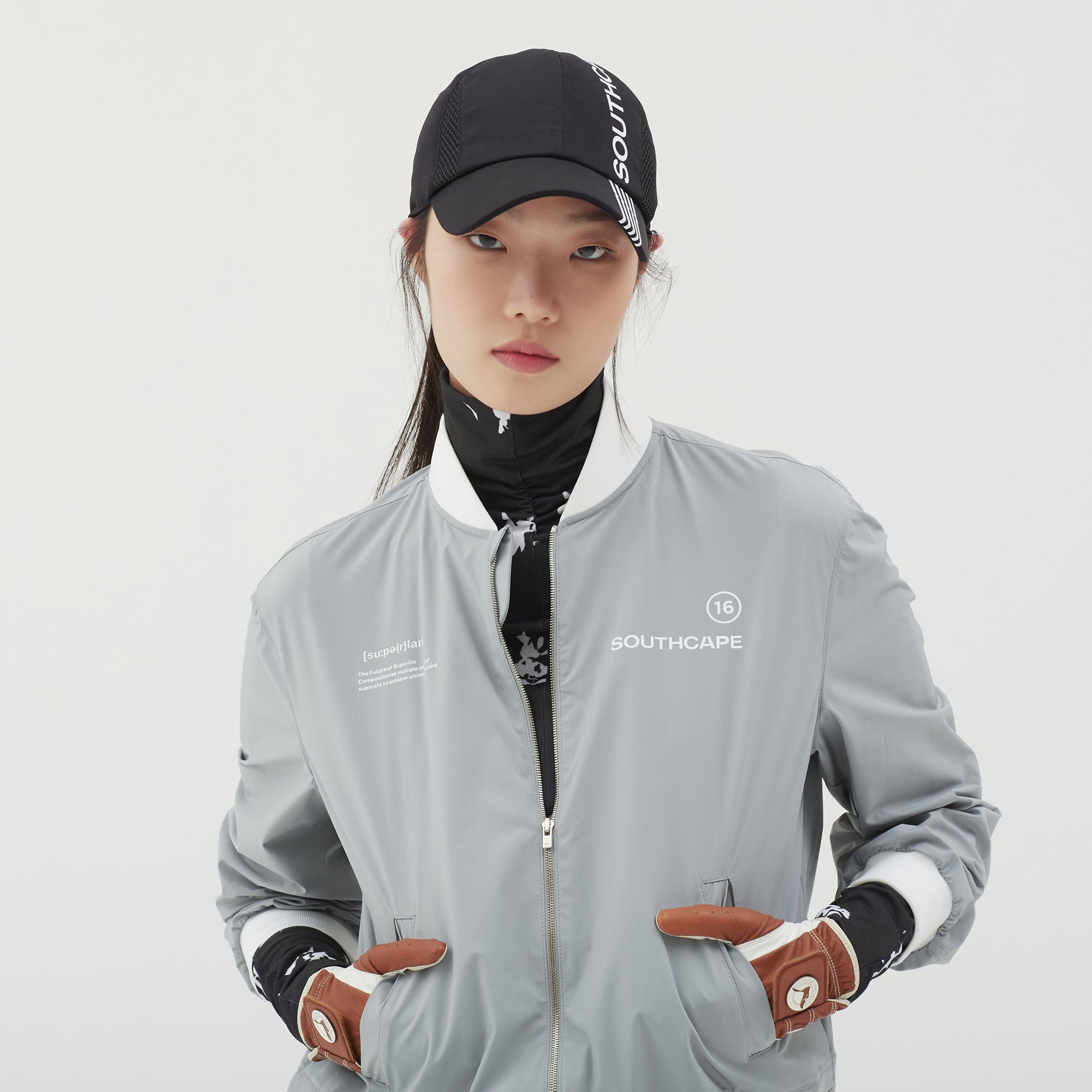 Women's Logo Single Layer Blouson - Light Gray