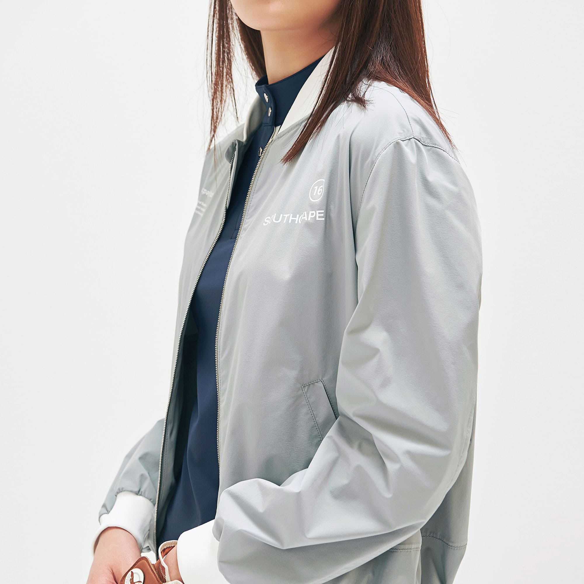 Women's Logo Single Layer Blouson - Light Gray