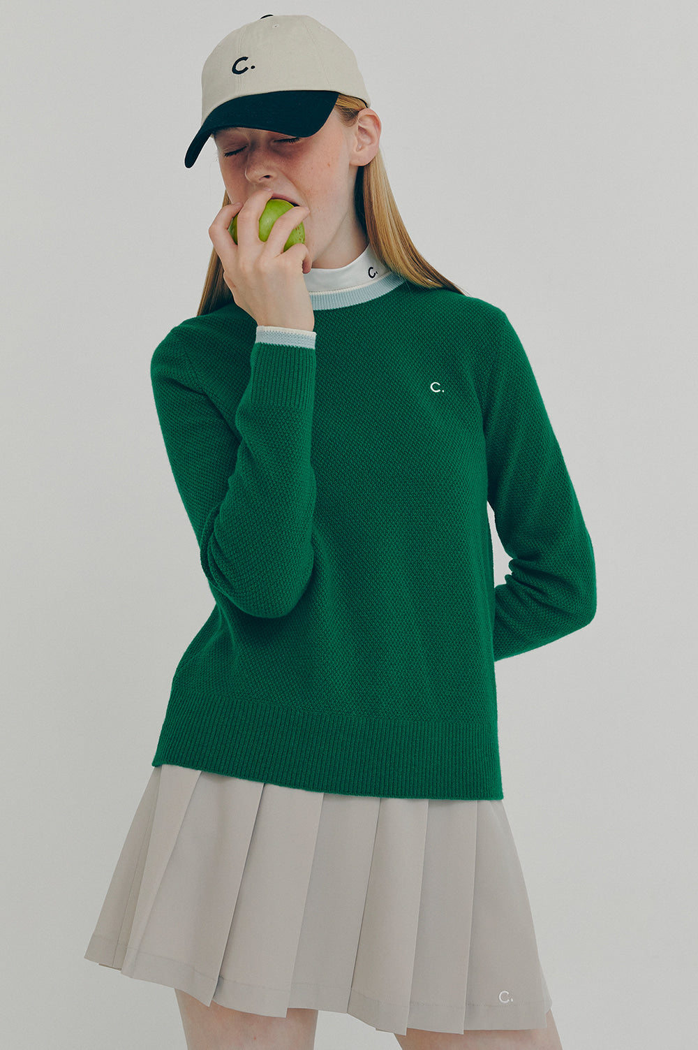 Cashmere Blended Line Knit Women - Green