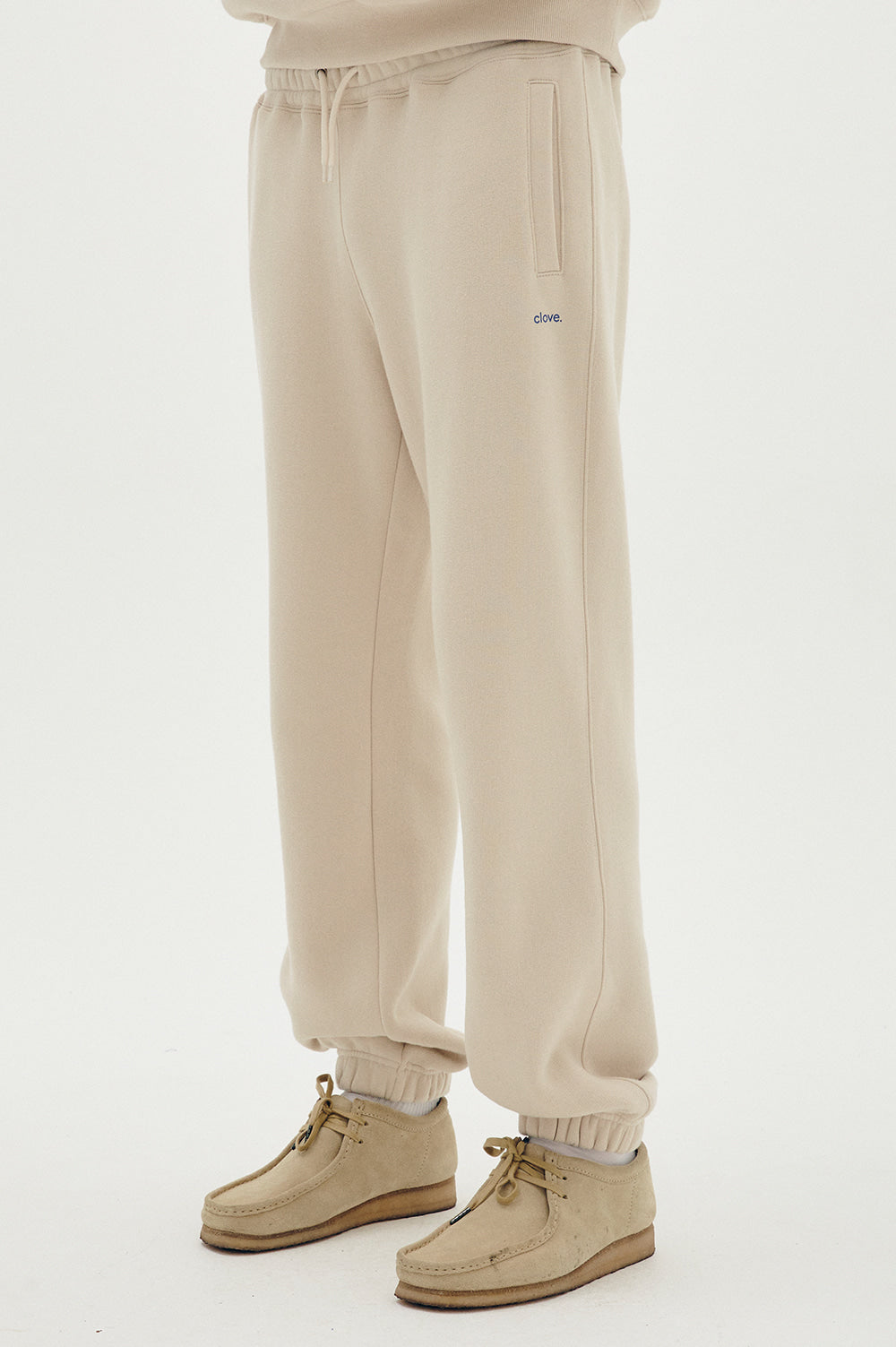 Logo Fleece-Lined Pants Men - Beige