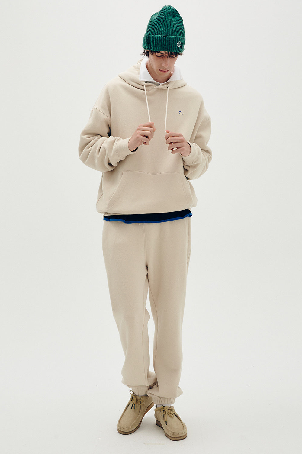 Logo Fleece-Lined Pants Men - Beige