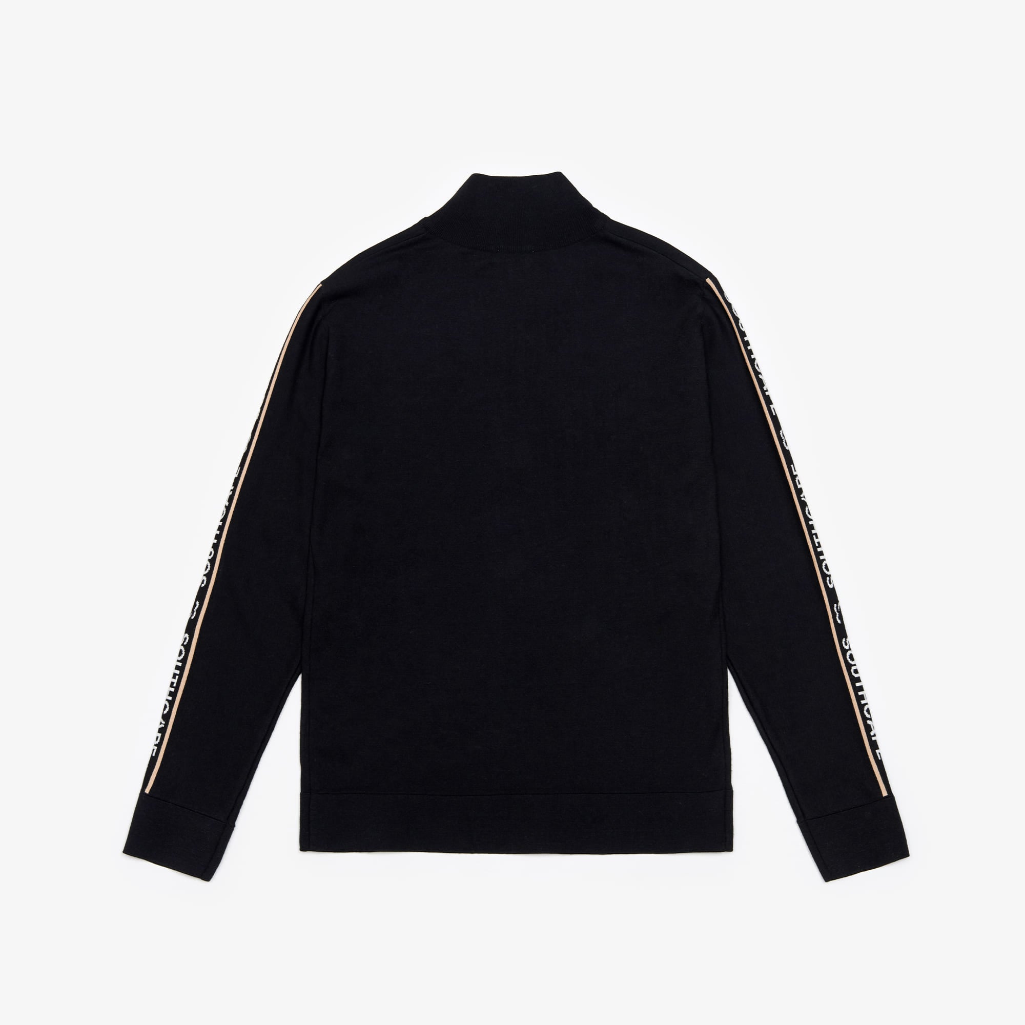 Men's Sleeve Logo Half Zip Up Knit - Black