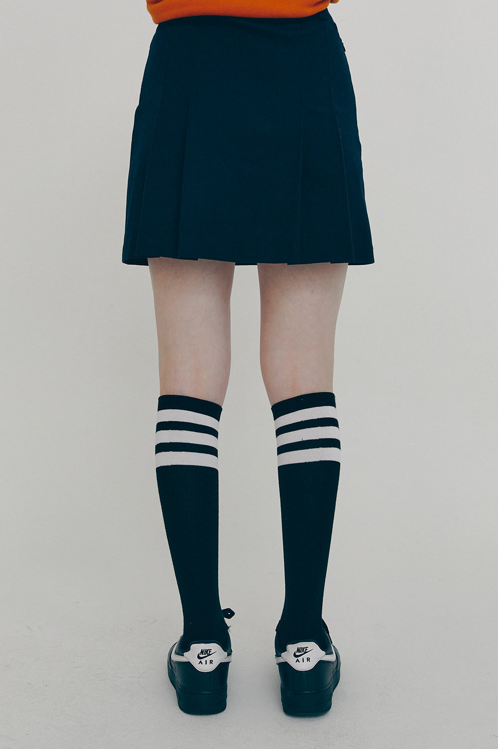 Side Pleated Skirt - Navy