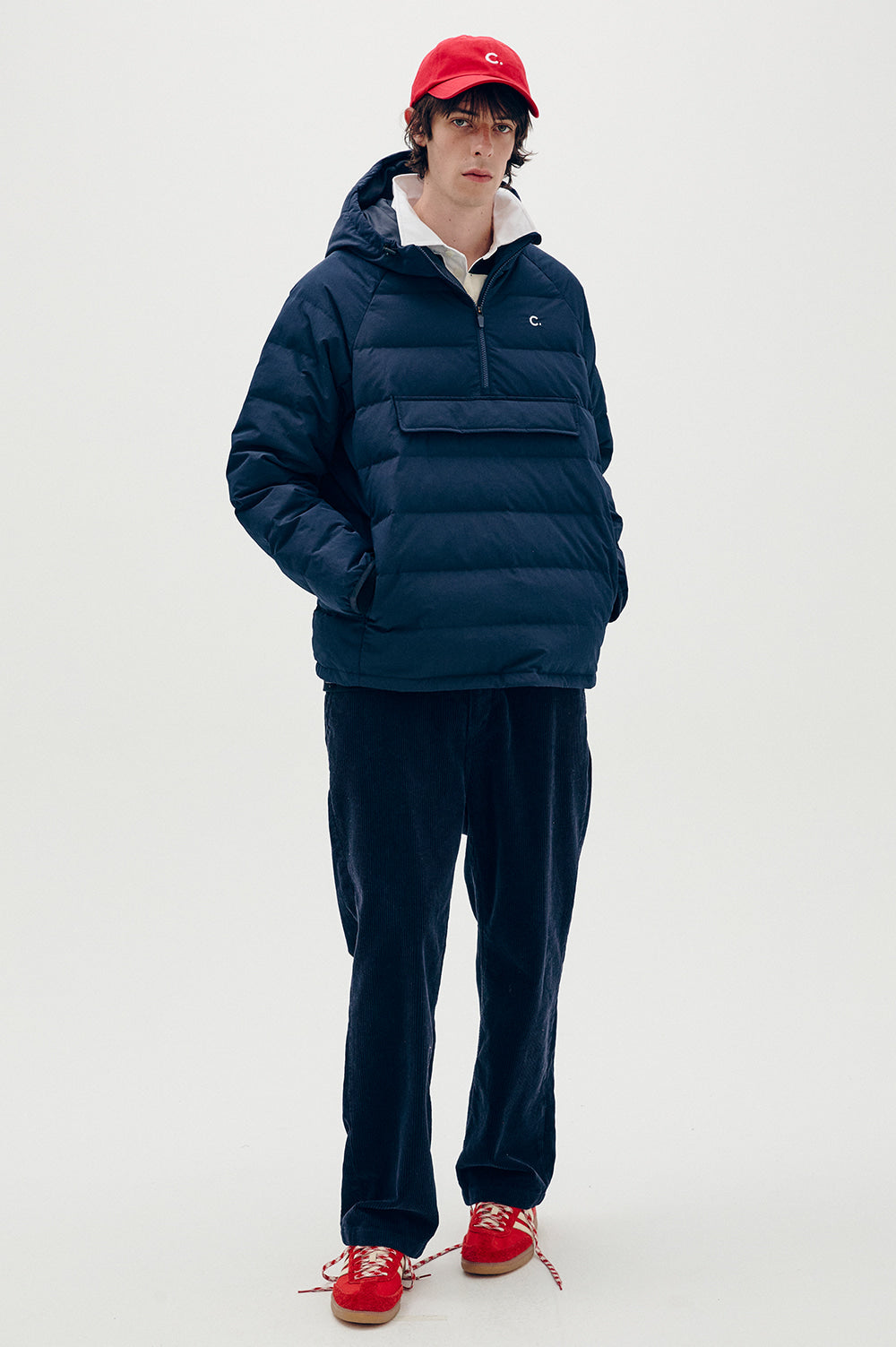 Half-Zip Down Anorak - Dark Navy