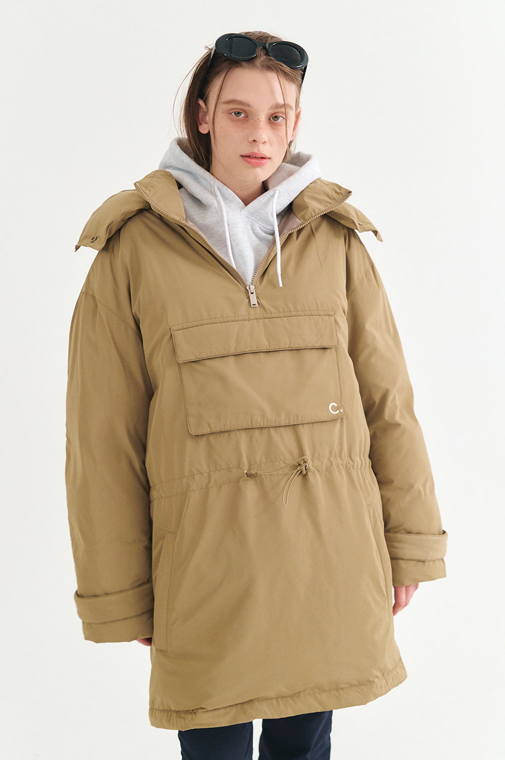 Goose Down Anorak - Beige