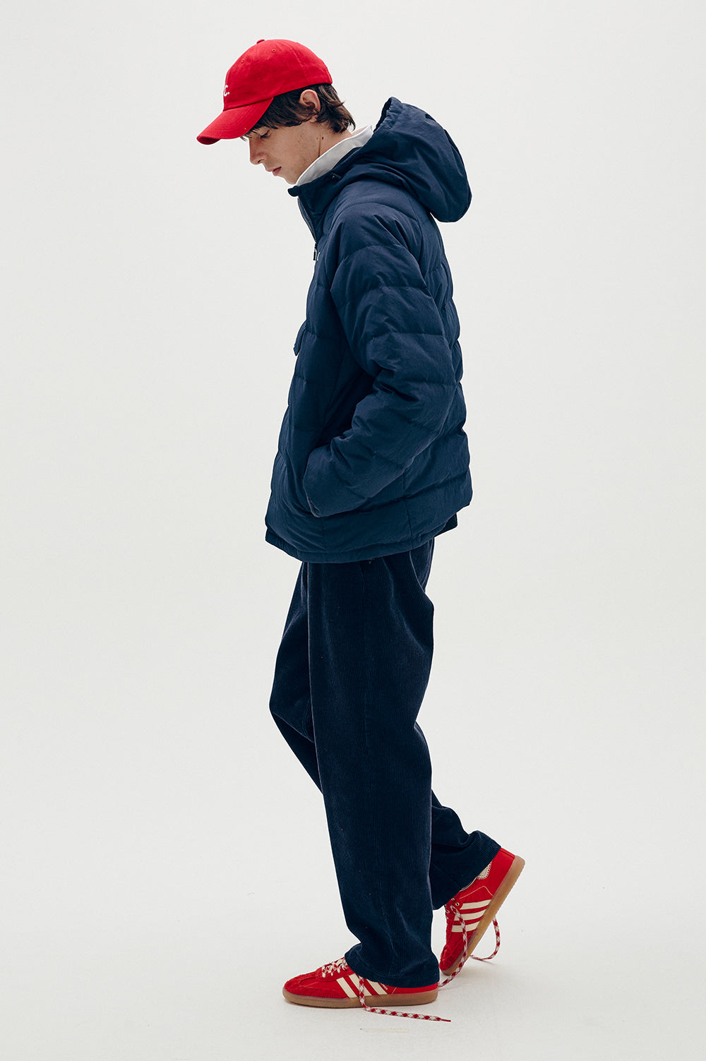 Half-Zip Down Anorak - Dark Navy