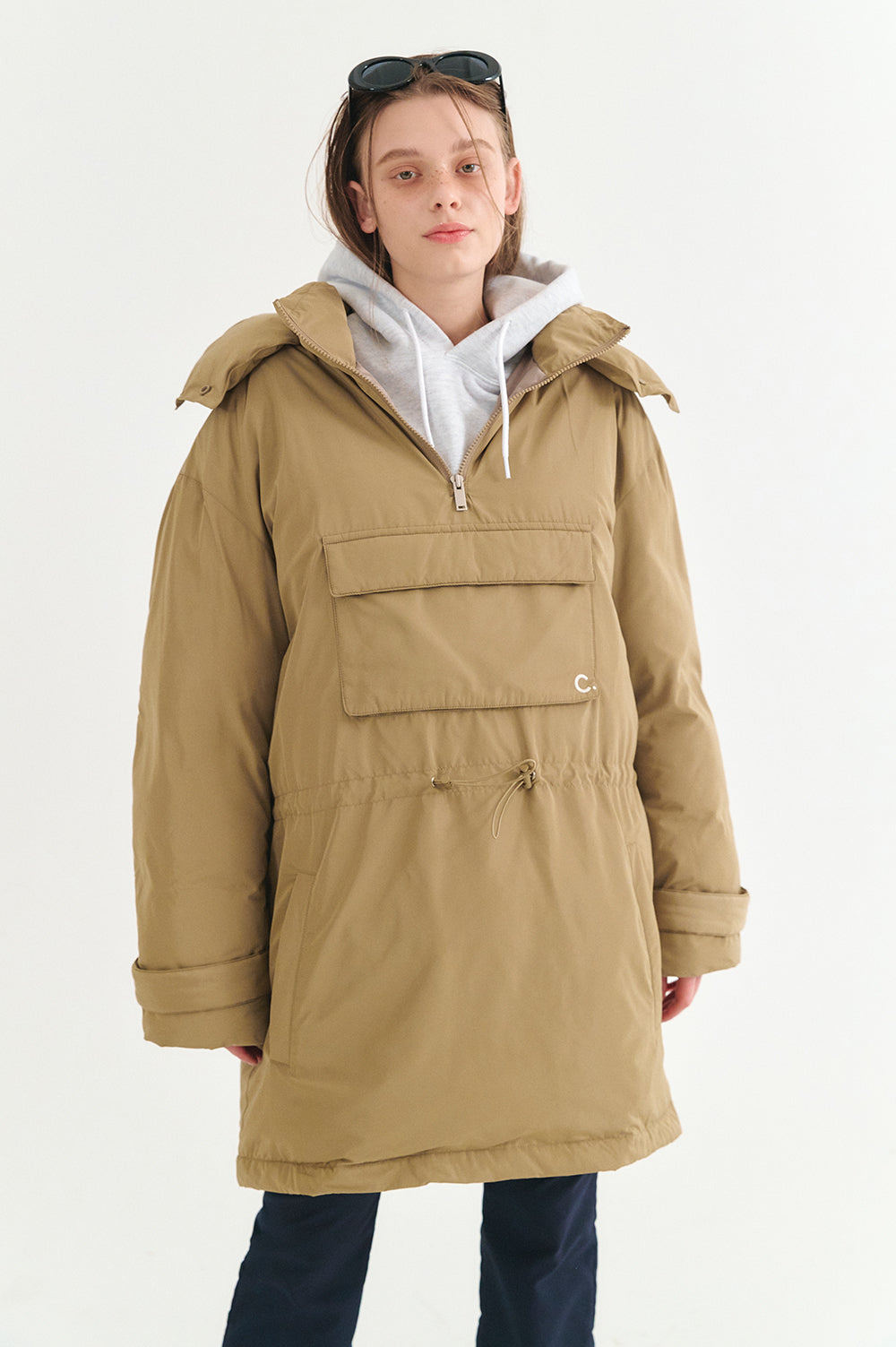 Goose Down Anorak - Beige