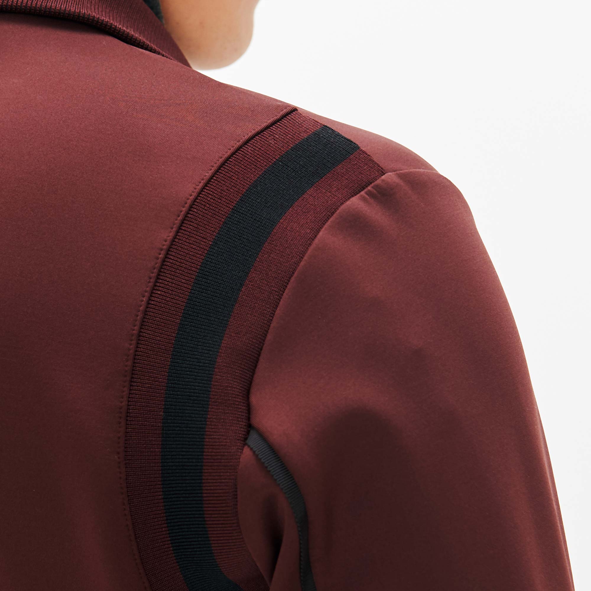 Men's High Neck Zip-up Outer - Burgundy