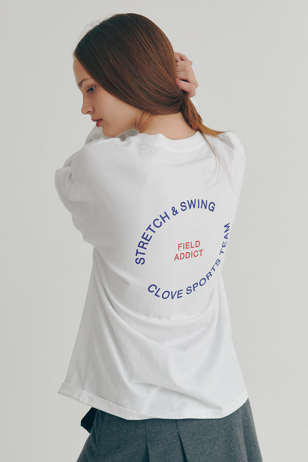 Lettering Long-Sleeve T-Shirt - White