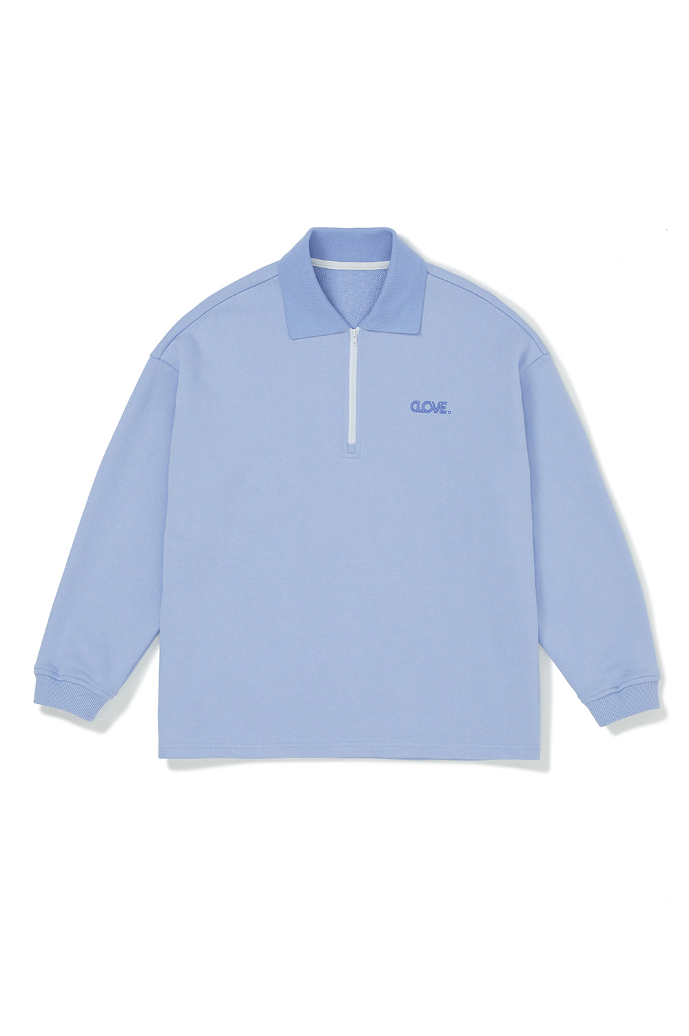 Logo Half-Zip T-Shirt - Sky Blue