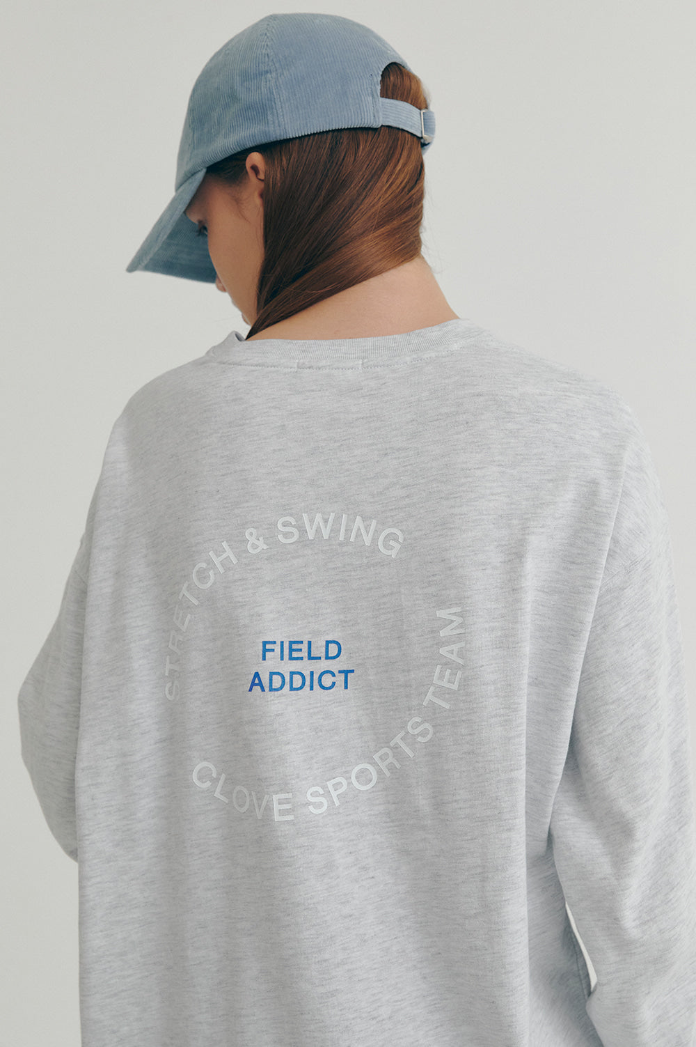 Lettering Long-Sleeve T-Shirt - Light Gray