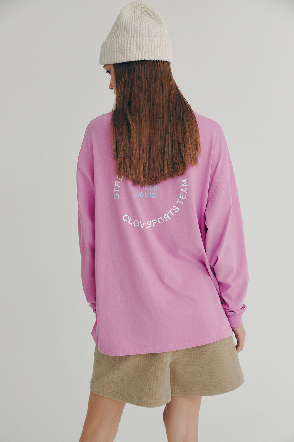 Lettering Long-Sleeve T-Shirt - Pink