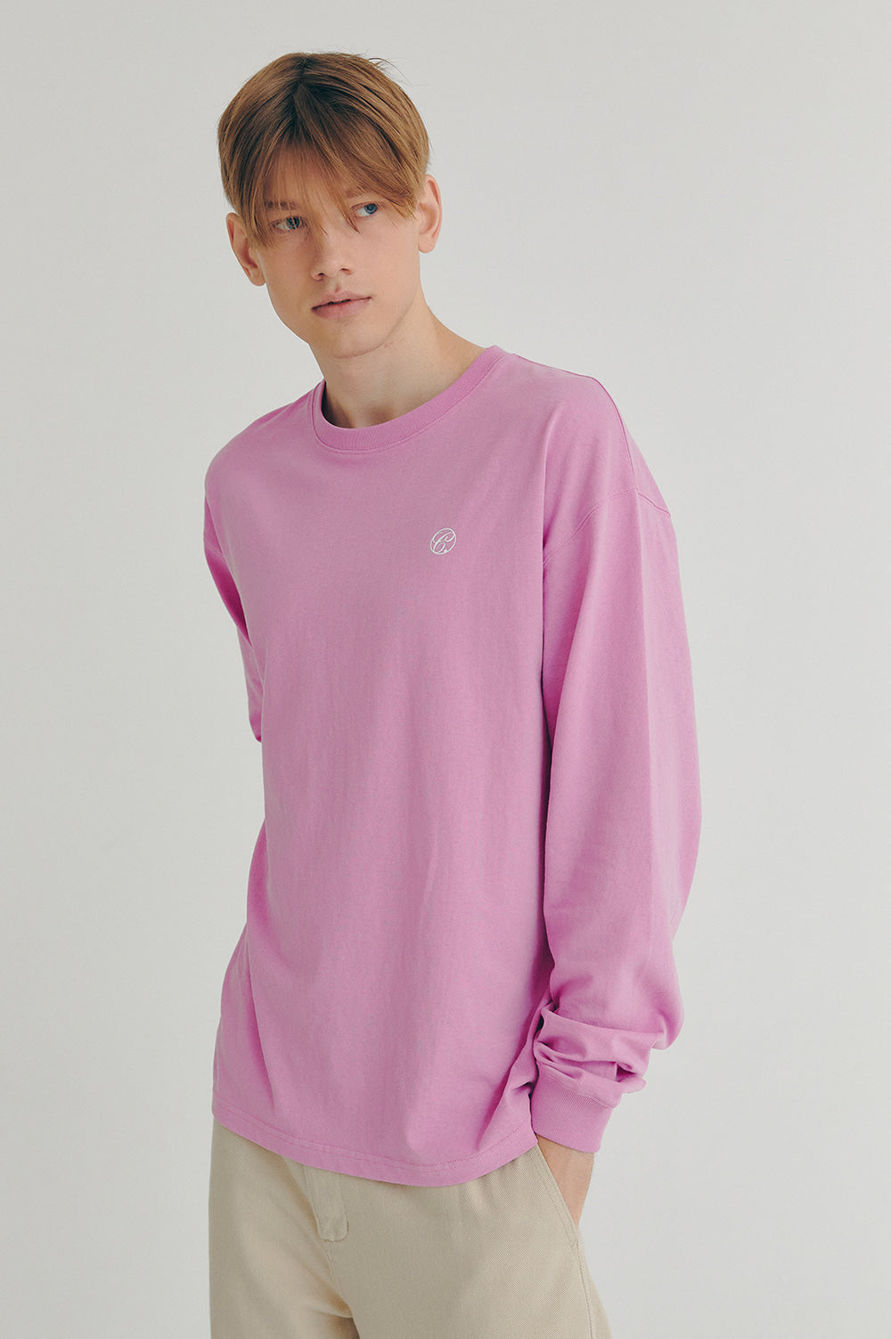 Lettering Long-Sleeve T-Shirt - Pink