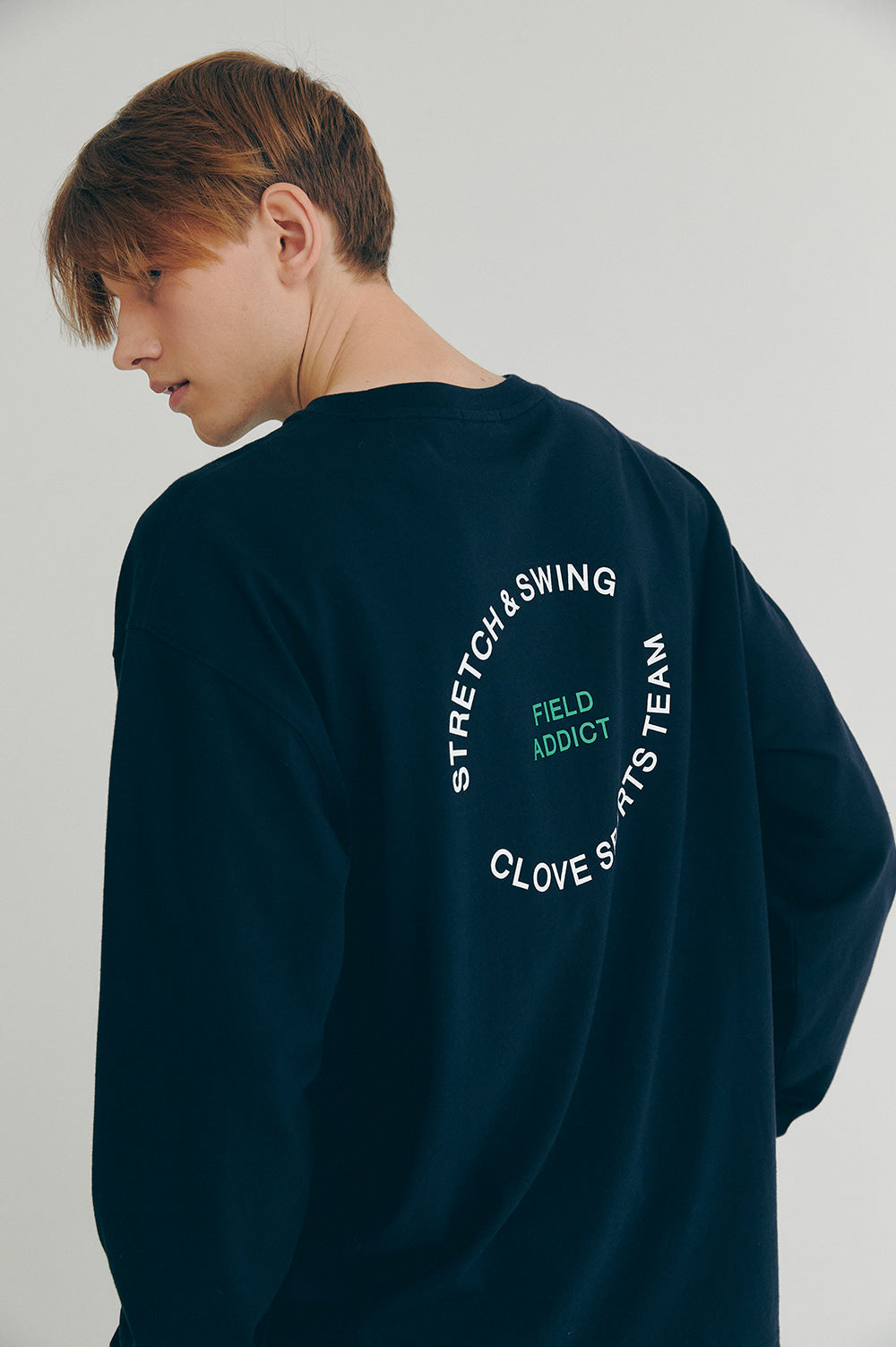 Lettering Long-Sleeve T-Shirt - Navy