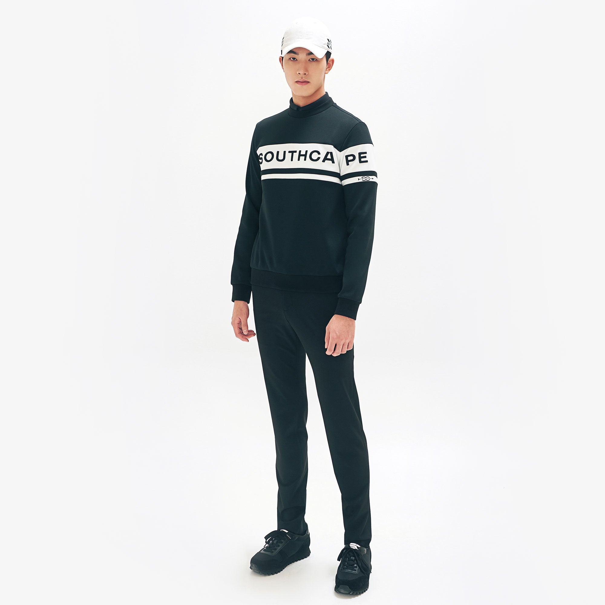 Men's Color Matching Logo Sweatshirt - Black