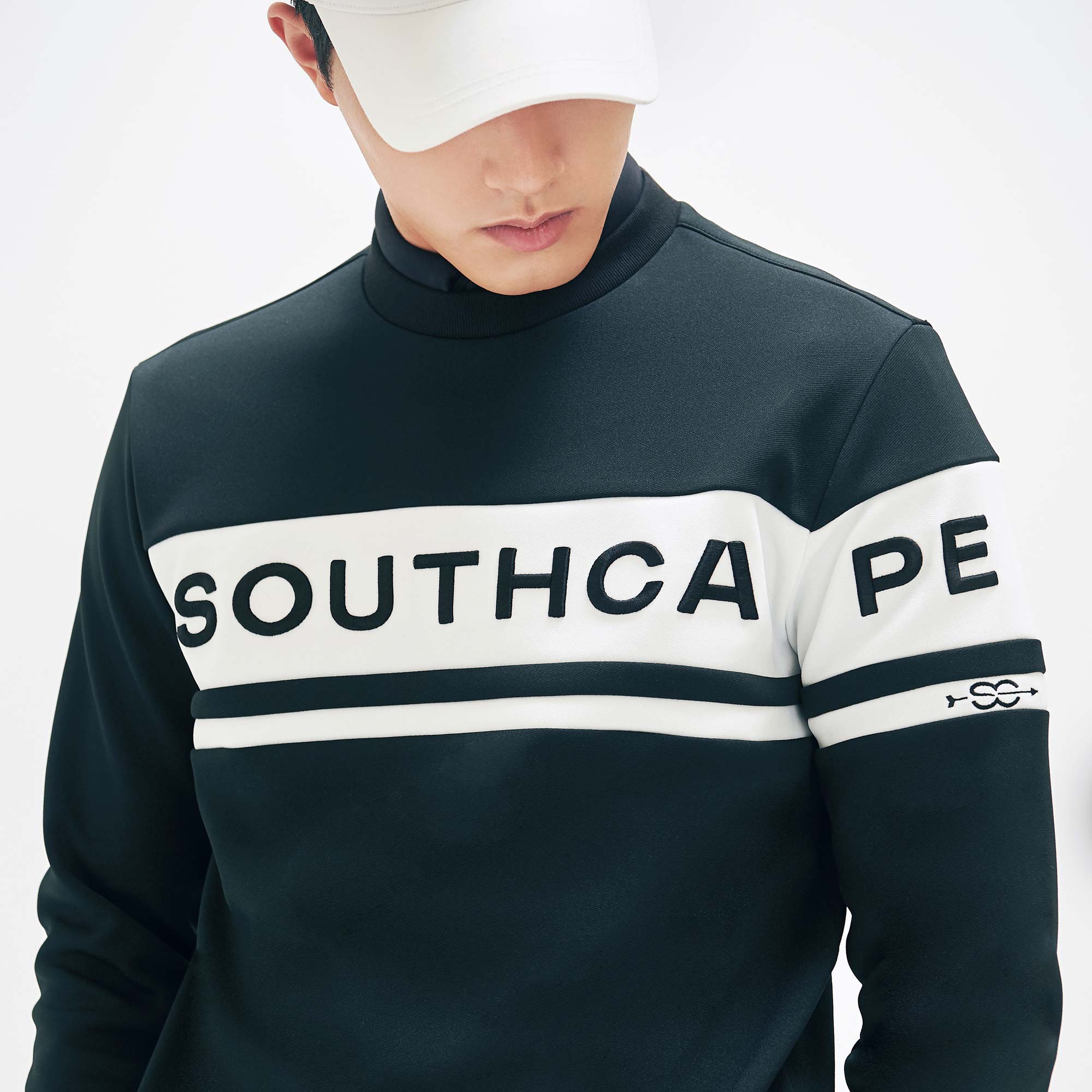 Men's Color Matching Logo Sweatshirt - Black