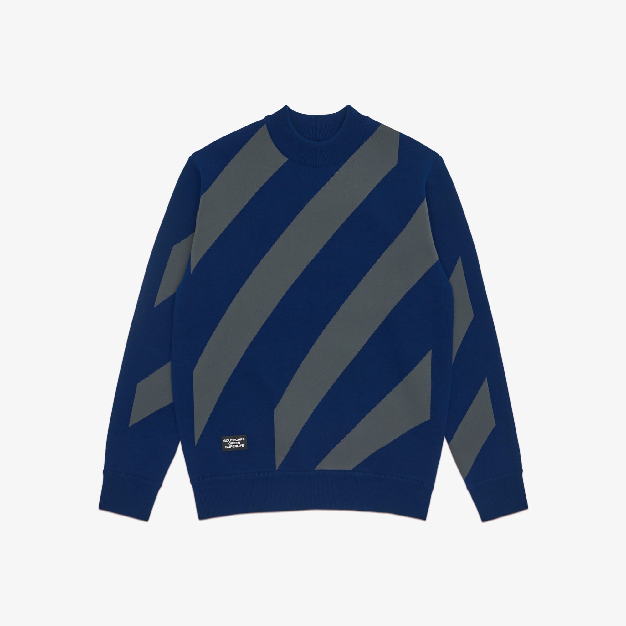 Men's color diagonal pullover knit - Navy