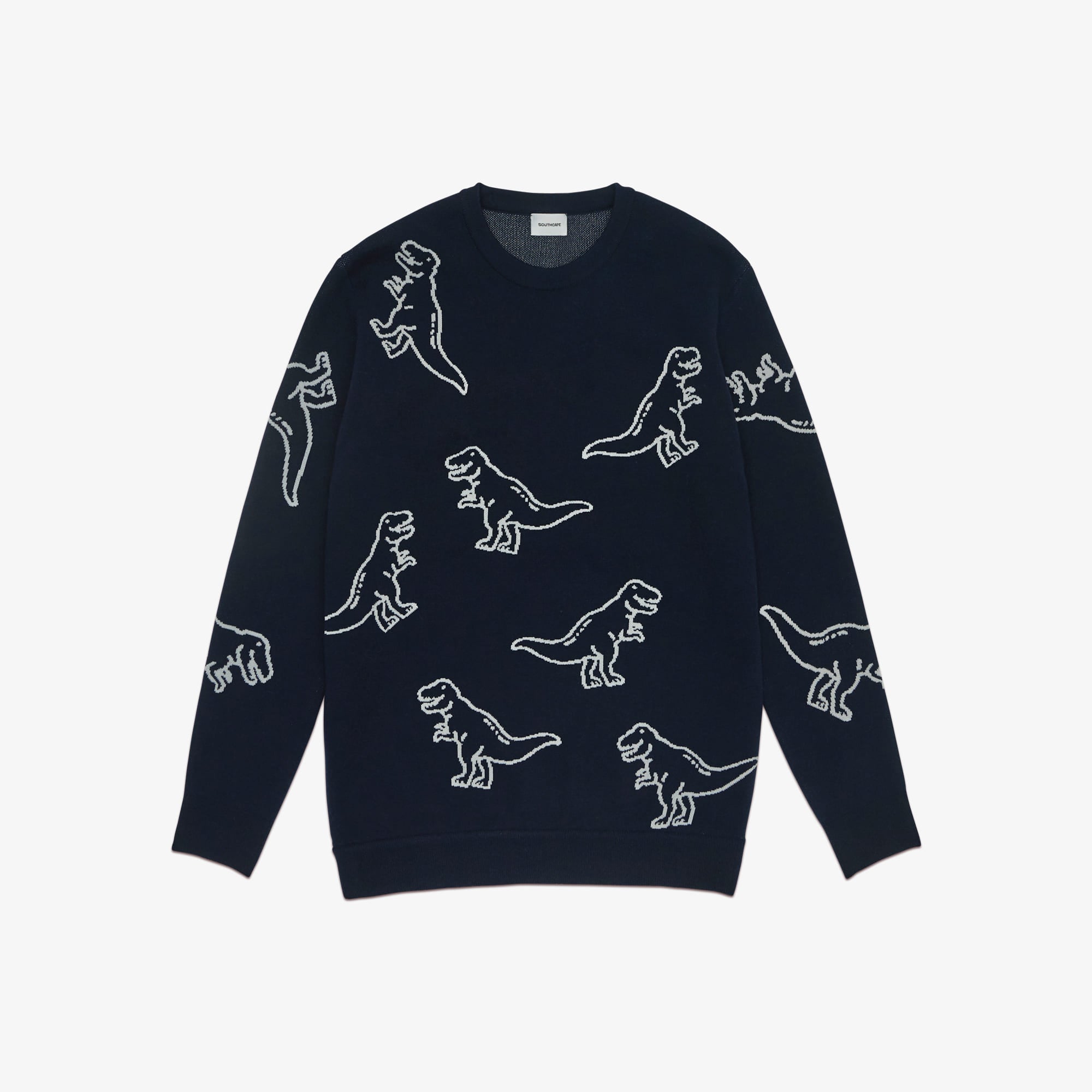 Men's Dinosaur Motif Knit - Dark Navy