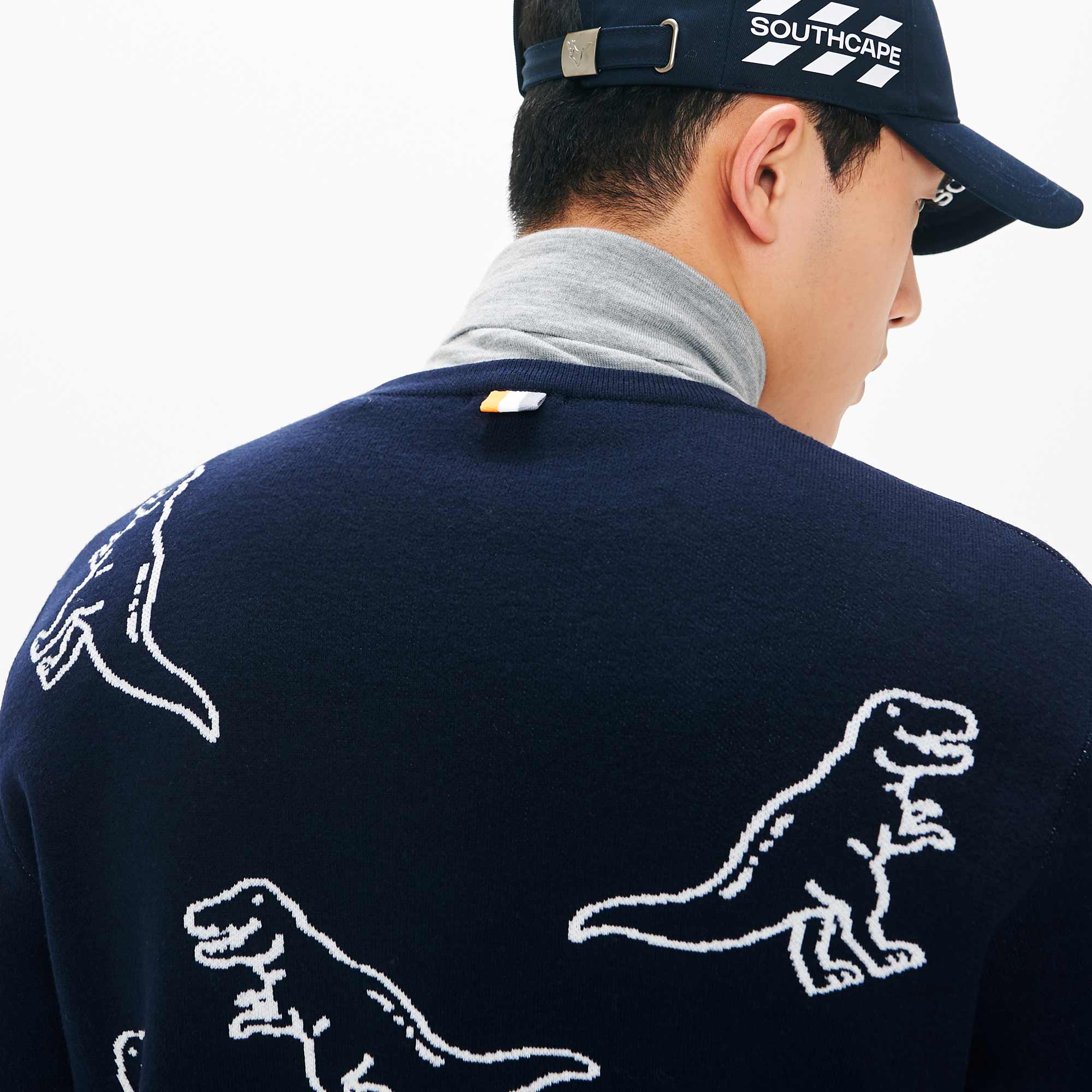 Men's Dinosaur Motif Knit - Dark Navy