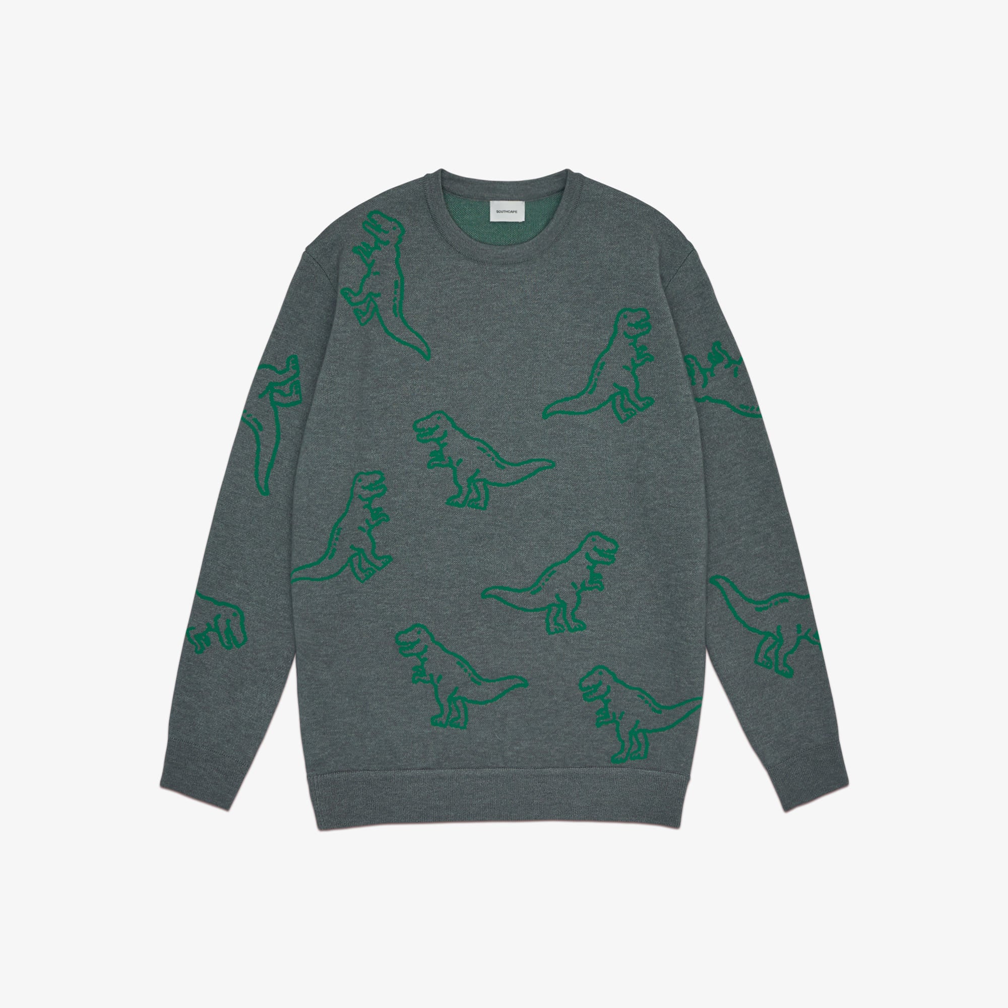 Men's Dinosaur Motif Knit - Grey