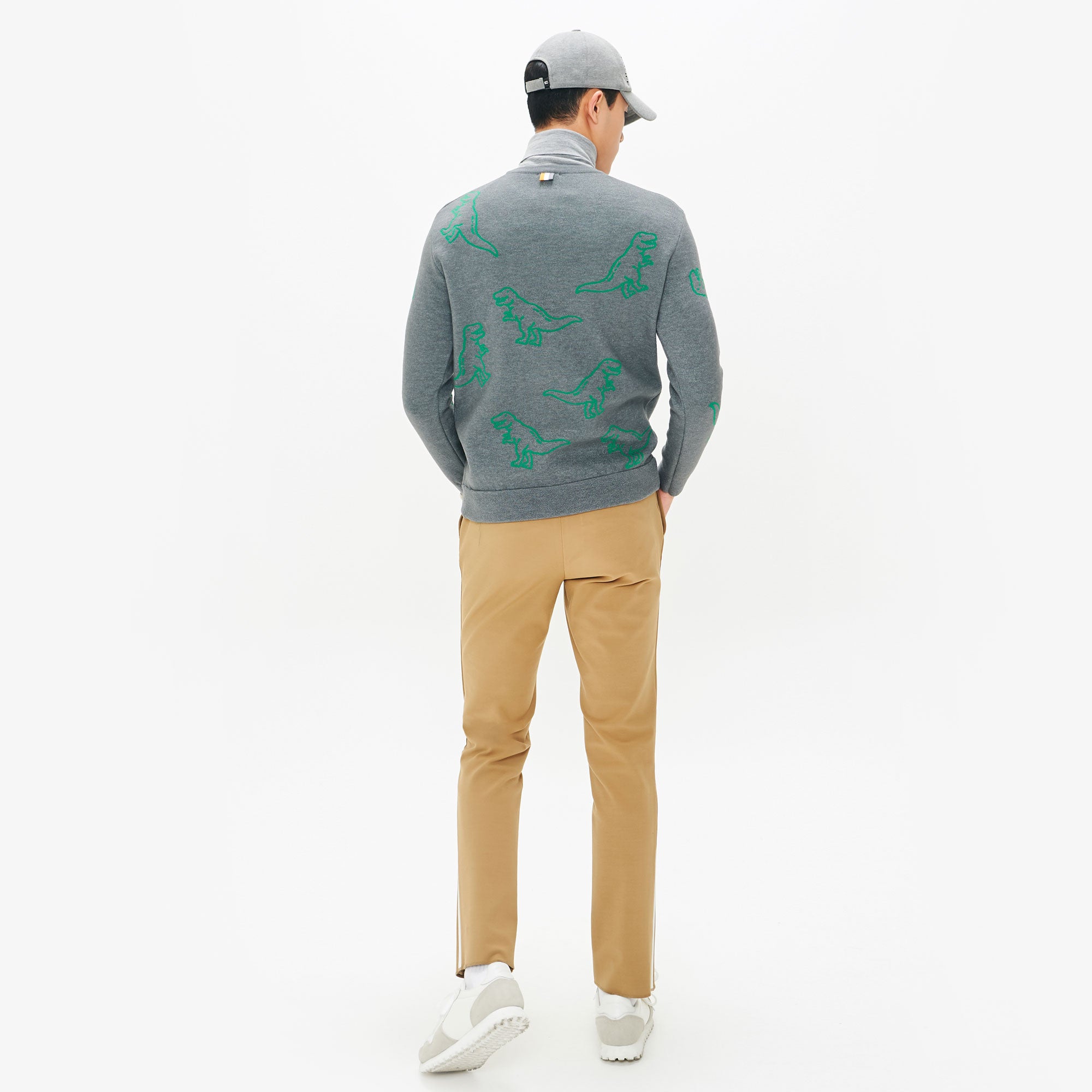 Men's Dinosaur Motif Knit - Grey